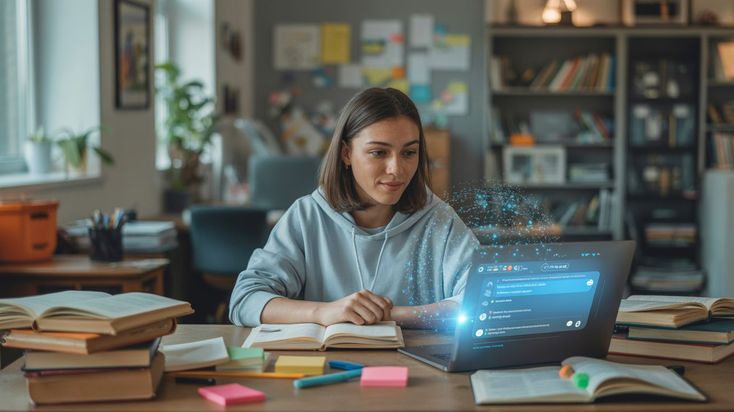 Person, die auf einem Tablet oder Laptop arbeitet